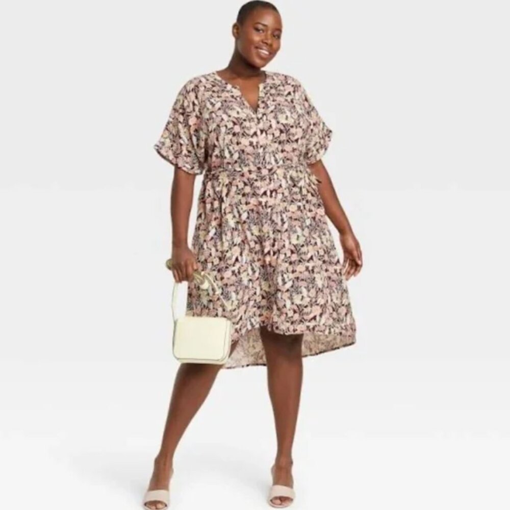 Ava & Viv Burgundy Shirtdress